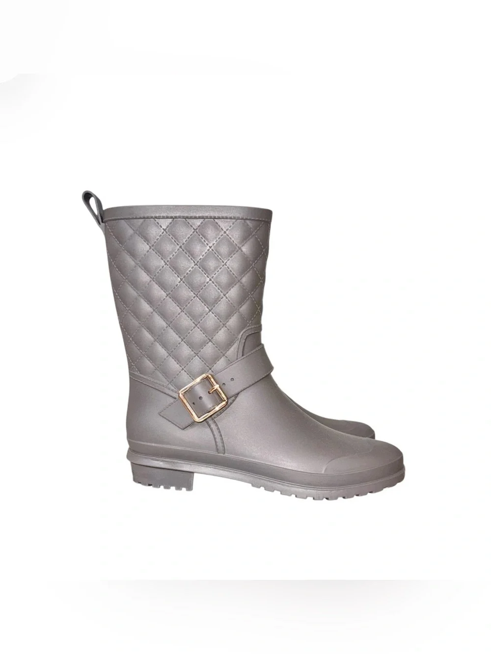 CAPELLI New York gray Quilt Mid-Calf RAIN BOOTS Women’s Wellies shoes size 7
